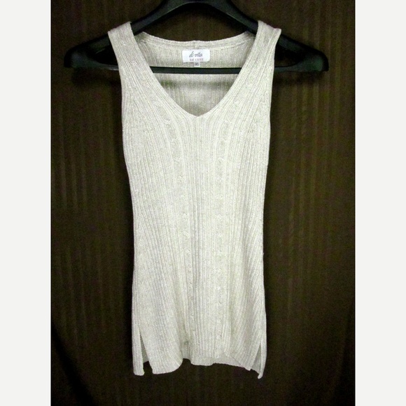 di vita DI LUXE Sleeveless Sweater Top Sz XS Beige - Picture 1 of 5